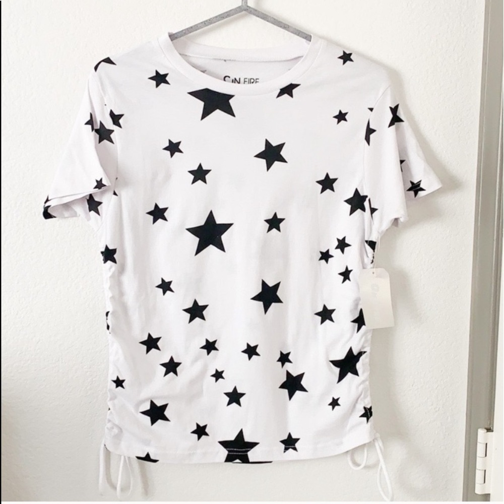 On Fire Stars Tee Shirt Top